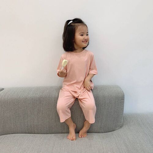 1-6 Years Solid Color Baby Clothes Set Summer Modal Newborn