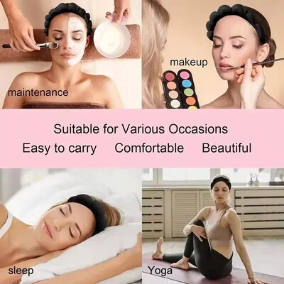 3Pcs Wash Face Headband for Women Sponge Headbands Wrist Str