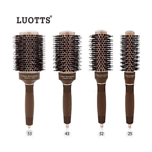 Round Hair Comb Curling Hair Brush Ceramic Iron Barrel Comb