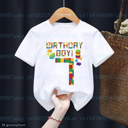 Kawaii Kids 4-9th Birthday Master Builder Block Building Boy
