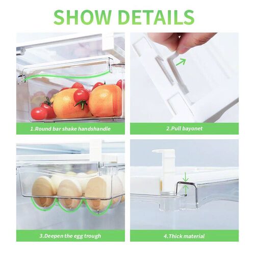Kitchen Fruit Food Storage Box Plastic Clear Fridge Organize