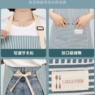 apron pinafore pinny Cotton linen cooking apron custom logo