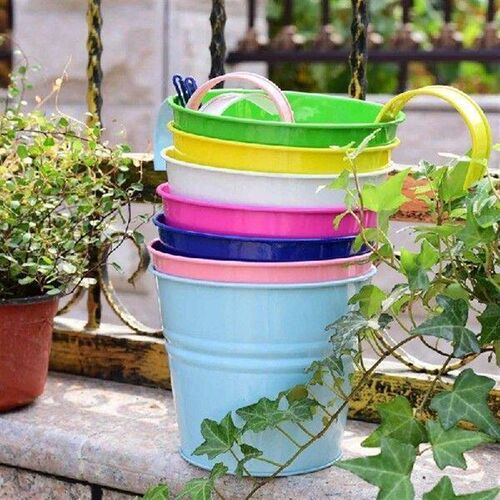 10pcs Metal Iron Hanging Flower Pots Balcony Planter with