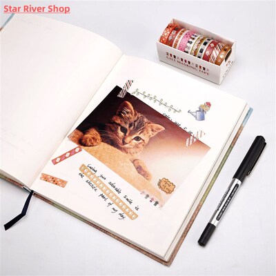 10Rolls/Set Foil Slim Washi Tape DIY Decoration Scrapbooking