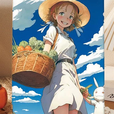 宫崎骏的夏天0基础diy数字油画手绘油彩画丙烯填充减压家居装饰画