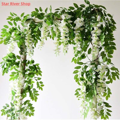 180cm Fake Ivy Wisteria Flowers Artificial Plant Vine Garlan