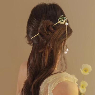 Elegant Chinese Style Hair Accessory Romantic Enameled