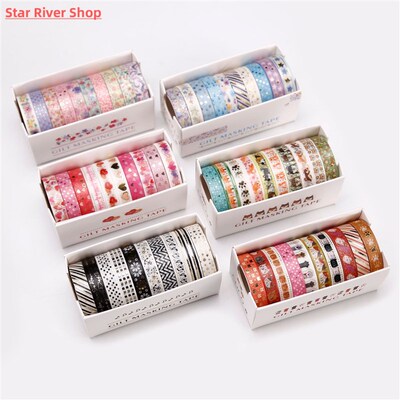 10Rolls/Set Foil Slim Washi Tape DIY Decoration Scrapbooking