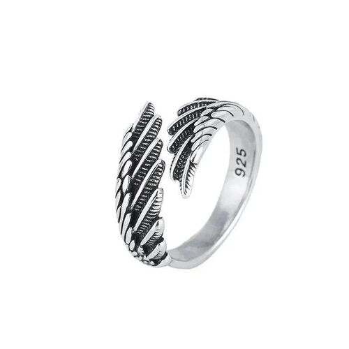 rendy Angel Wings Women Girls Men Rings Retro Open Adjustabl