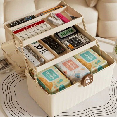 Handheld multi-layer household small medicine box, medicine