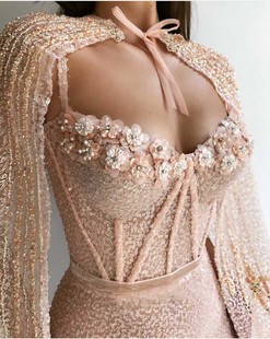 Best Selling Coral Spaghetti Strap Bling Bling 3D Flowers Me