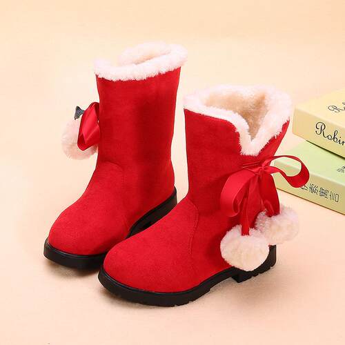 Girls Snow Boots 2025 Korean Version Of Childrens Warm Prin