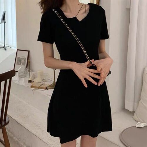 Hepburn Style Small Black Dress Salted Sweet Dress for Small