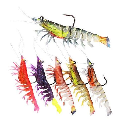 6x Shrimp Fishing Lures with Hook Soft Lures Artificial