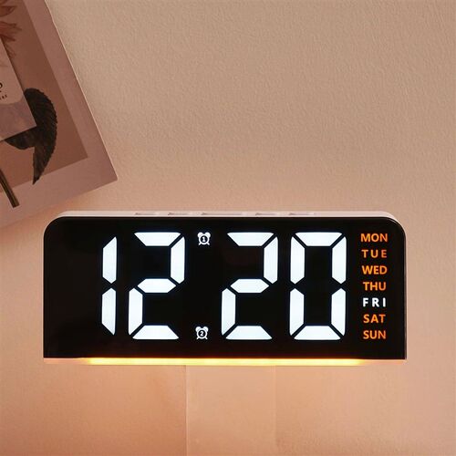 1 PCS Digital LED Alarm Clock With Date Display Dual Alarms