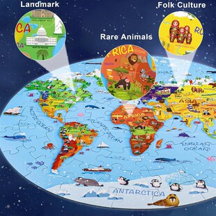 Globe world map puzzle Jigsaw Puzzle toys for Kids 4-8拼图
