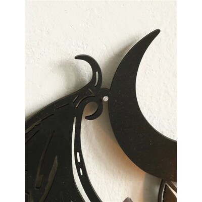 Black Halloween Wooden Wall Shelf Gothic Bat Moon Hollow Pat