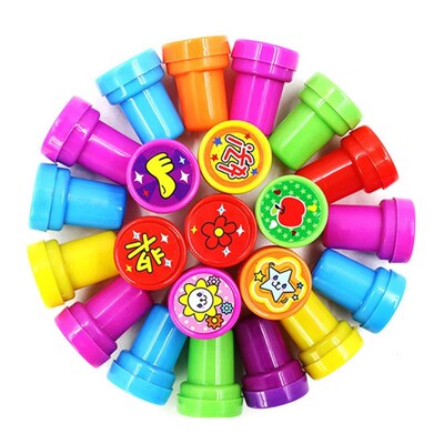10pcs Assorted Stamps for Kids Self-ink Stamps Children Toy