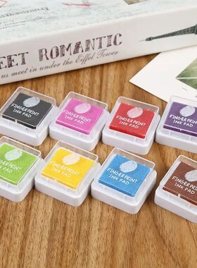 24Pcs Mini Kids Fingerprint Painting Colorful Ink Pad Stamp