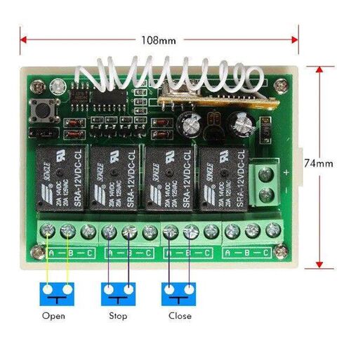 12V 4CH Channel 433Mhz Wireless Remote Control Switch