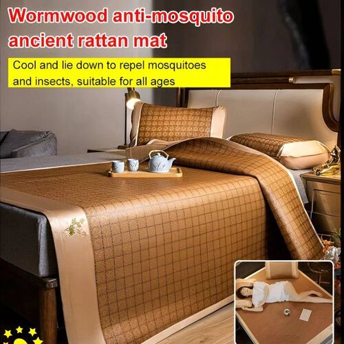 Ice Silk Mat  Foldable Double Bed Mugwort Mat Cool Mat Bambo