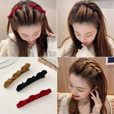 Flocking Hair Clip Womens Bangs Side Lazy Hair Finiing Arti
