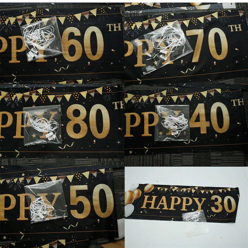 30 40 50 60 Years Old Birthday Backdrop Decor Happy 50th Bir - 实物图