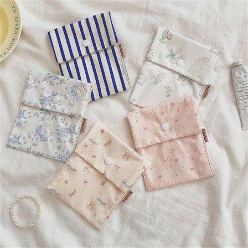 Sanitary Napkin Storage Bags Korean Cute Flower Large