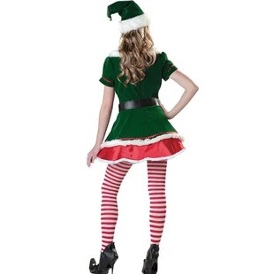 Santa Claus Costume Deluxe Xmas Christmas Green Elf Adult