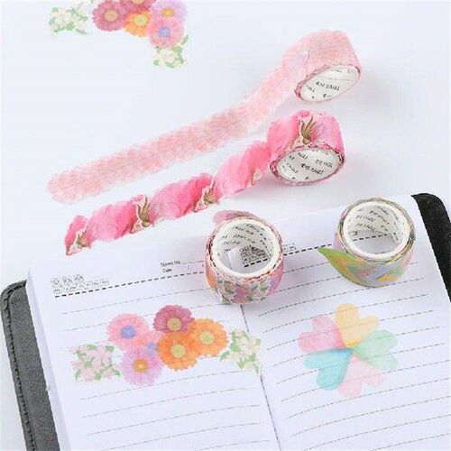 200Pcs Fragrance Sakura Paper Tape Flower Petals Masking
