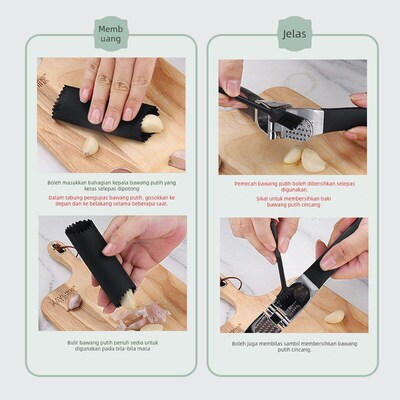 Zinc alloy manual garlic press, thickened for household use.