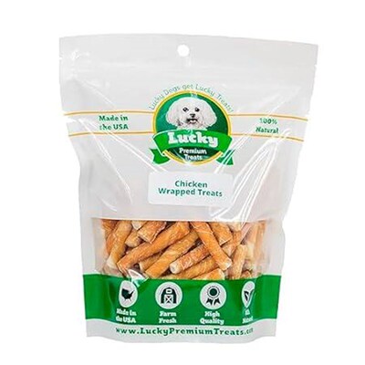 Lucky Premium Treats Chicken Wrapped Beefhide, Natural Ch