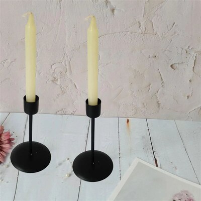 2 Pieces Iron Taper Candle Holder Candlestick  Holders Decor