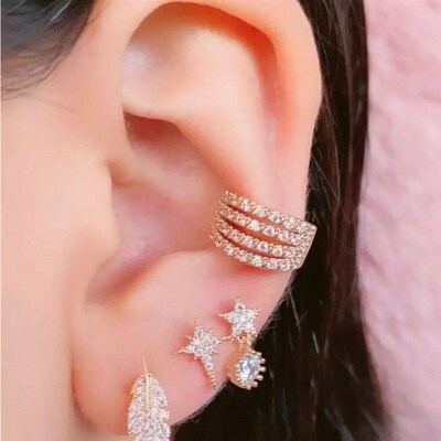 1Piece Climber Ear Cuff Ear Clip for Women CZ No Pierced C S
