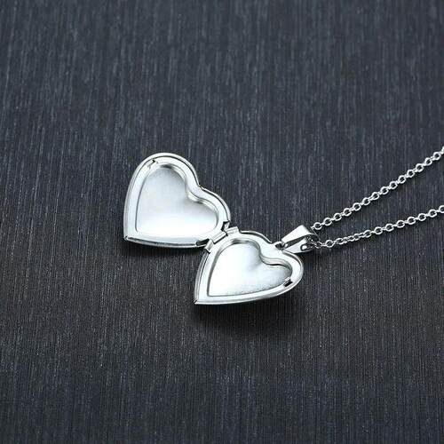 Vnox Light Heart Locket Pendants for Women Men Openable Phot