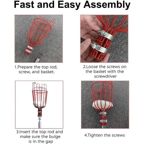 260cm fruit picker, adjustable depth basket, convenient frui