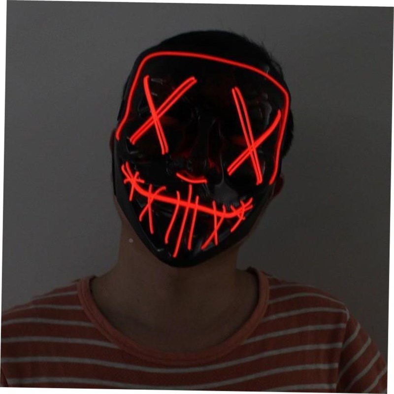 2pcs led light mask Halloween costume prop Scary Face mask图片