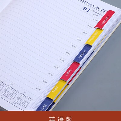 2025 English Calendar Book 365 days planner Creative Diary