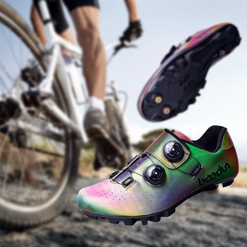 Colorful riding shoes super fiber breathable upper road moun