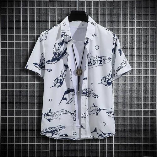 【14 colors】Mens Tropical Short Sleeve Printed Shirt  Unis