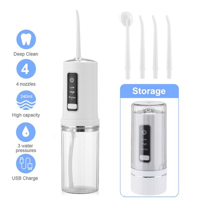 Oral Irrigator 230ML Electric Teeth Cleaner Dental Water Flo