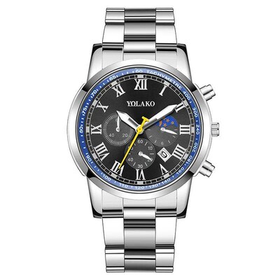 Explosive New Fashion Three-eye Calendar Stainless Steel Men
