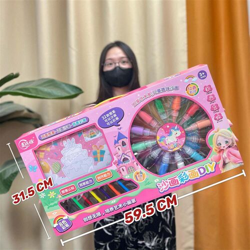 Big gift box educational coloring sand painting childrens