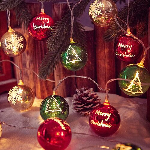 Christmas Decoration Lights Plating Stars Round Ball Led Lig