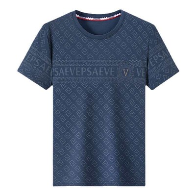 Tang Zhi Mens Summer New ort-sleeved T-irt Mens tendy Bran
