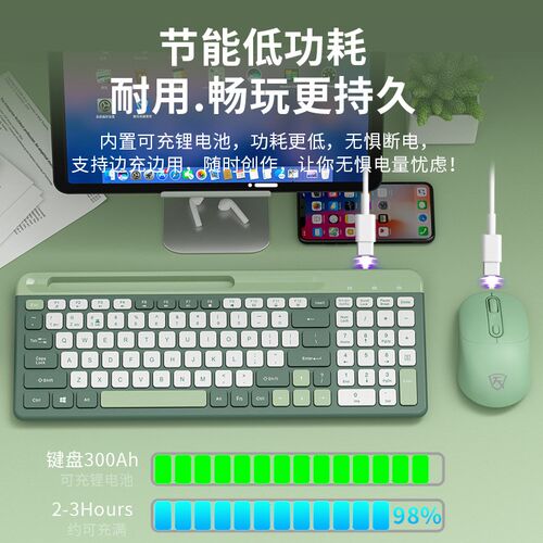 Wireless keyboard and mouse kit Bluetooth rechargeable鼠标