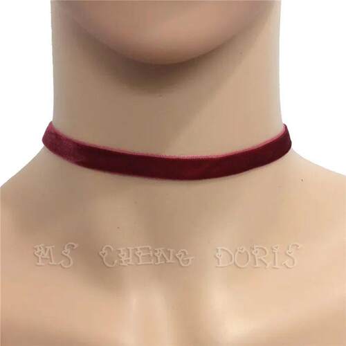 Valentines Day Gift Punk Gothic White Velvet Choker Necklac