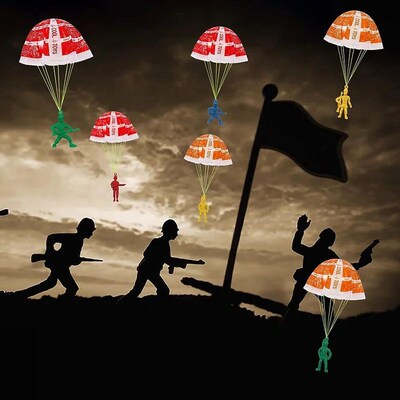 10/100pcs Parachute Toys for Kid, Army Men Action Figures