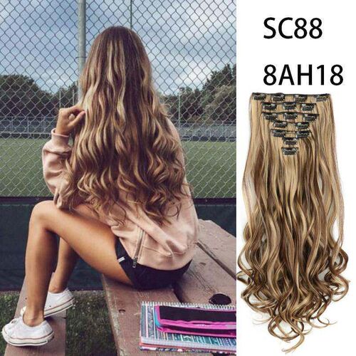 Clip in Hair Extensions Blonde Highlights Extensions