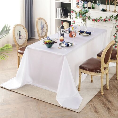 White Wedding Table Cloth Satin Table ver for Event Hotel Bi
